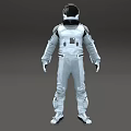 White Astronaut Spacesuit For Space Missions With Helmet And Protective Layers
