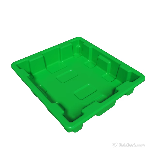 Green Plastic Pallet With Structured Base And Reinforced Edges For Storage 3d model