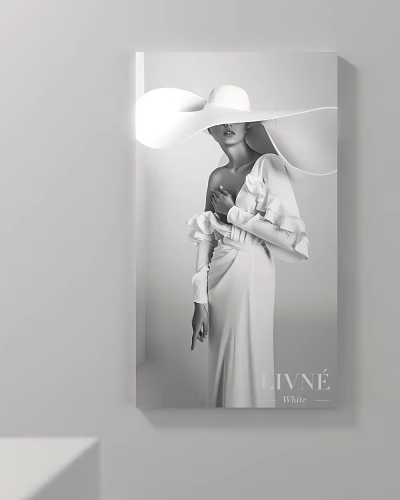 Artistic Portrait of Elegant Woman in Wide Brim Hat and Long Dress with Soft Lighting 3d model