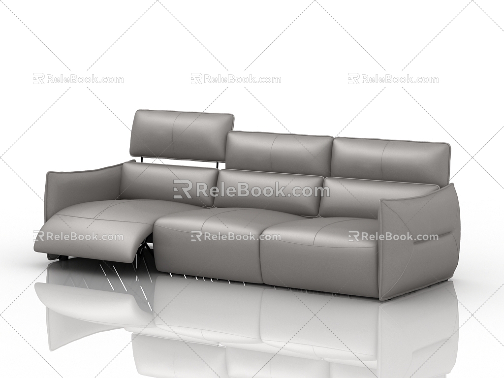 Three-seat sofa multi-function sofa 3d model