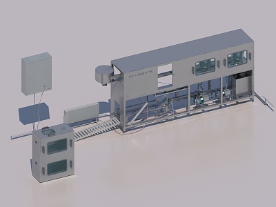 Pure water production workshop Pure water system barreled production line equipment Water production equipment 3d model