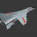 Gray Fighter Jet With Red Wing Emblems And Detailed Cockpit Structure 3d model
