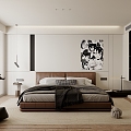 Modern Bedroom Minimalist Cream Bedroom 3d model