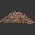 Red Gravel Processing Equipment With Mixed Stone Chips And Grey Background 3d model
