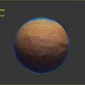 Fresh Ripe Orange With Textured Skin And Green Stem Isolated On Gray Background