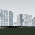 Modern Industrial Factory Building With Glass Curtain Walls And Landscaped Gardens