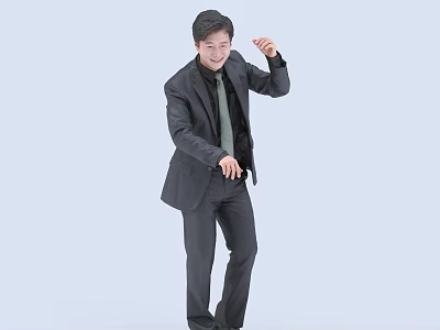 Man In Business Suit Posing Confidently 3d model