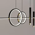 Contemporary Pendant Lighting Design With Circular And Cylindrical Shapes Hanging On Metal Bar