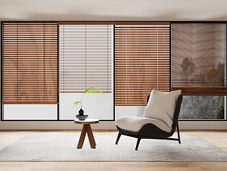 New Chinese Bamboo Curtain Roller Curtain 3d model