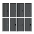 Black Security Doors Multiple Designs Including Mesh Striped And Smooth Patterns With Handles 3d model