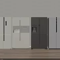 Modern Refrigerators In Various Colors Featuring Side By Side Display And Sleek Design 3d model
