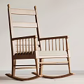 Natural Wooden Rocking Chair With Weave Seat For Comfortable Indoor Leisure Use