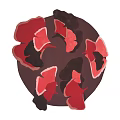 Modern Carpet Red and Green Ginkgo Leaves Decorative Carpet Abstract Geometric 3d model