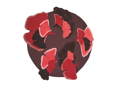 Stylish Rug With Ginkgo Leaf Design In Red Black Brown 3d model Stylish Rug With Ginkgo Leaf Design In Red Black Brown 3d model