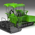 Green Tracked Functional Construction Vehicle With Cabin And Equipment 3d model