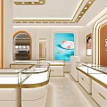 Elegant Jewelry Store Interior Design With Glass Display Counters And Warm Lighting