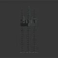 Detailed Offshore Drilling Rig Model Structure With Derricks Cranes And Support Legs