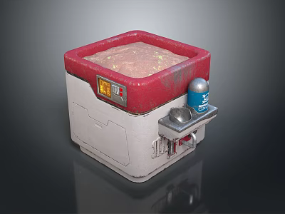 Indoor Plant Growth In Red And White Cultivation Device With Small Solution Container 3d model