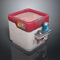 Indoor Plant Growth In Red And White Cultivation Device With Small Solution Container