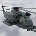 Military Helicopter Airborne in Cloudy Sky with Spinning Rotors and Aerodynamic Fuselage