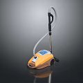 Orange And White Portable Vacuum Cleaner With Modern Design Handle And Hose