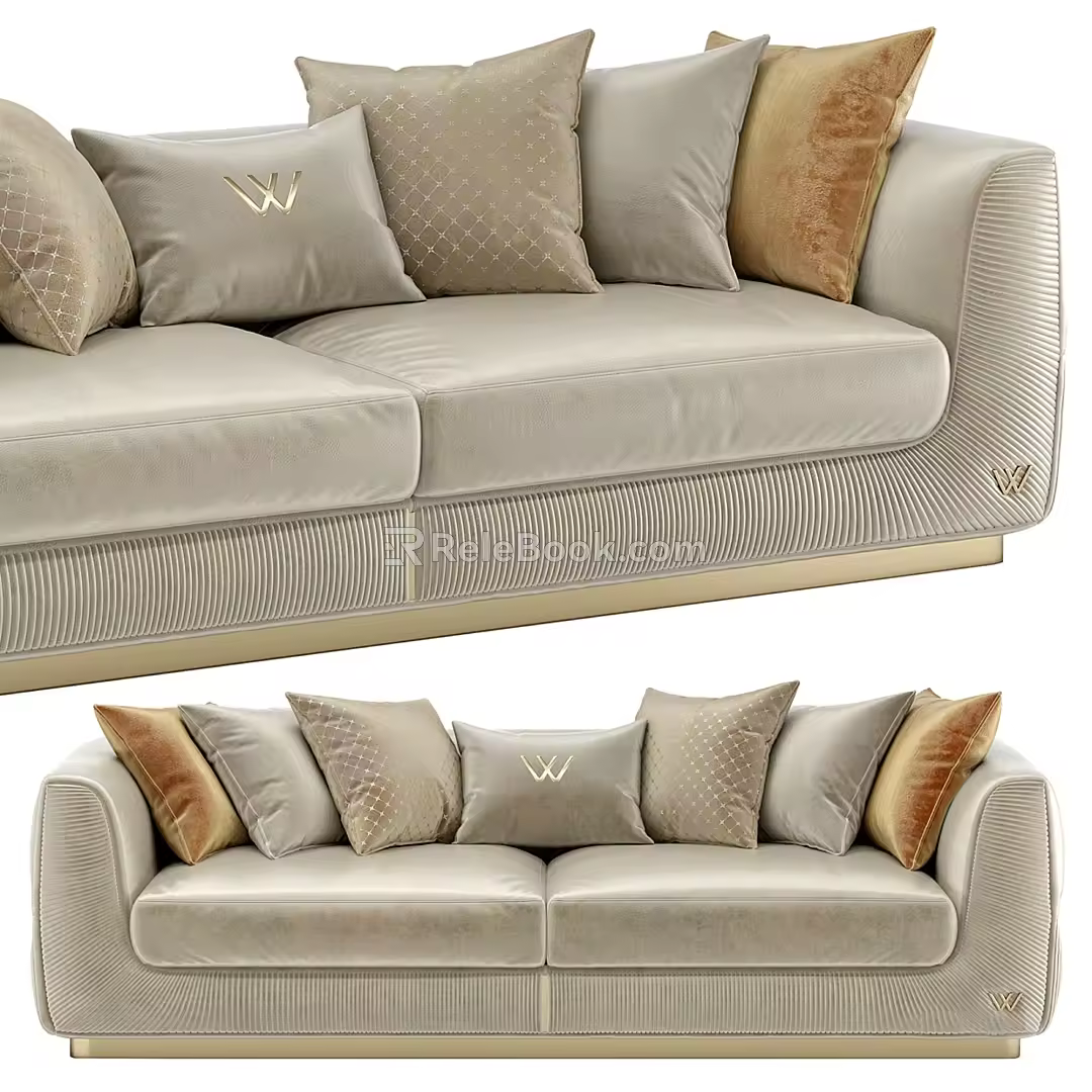 Light Luxury Multiplayer Sofa Collection 3d model