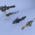 Various Military Weapons Collection Featuring Machine Guns Rifles And Heavy Artillery Designs