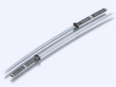 Traditional Japanese Katana Weapon with Slender Sharp Metal Blade and Handle 3d model Traditional Japanese Katana Weapon with Slender Sharp Metal Blade and Handle 3d model