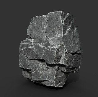 Rock Stone Block Stone Obsidian Boulder Granite Natural Landscape 3d model