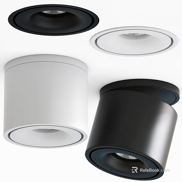 Modern Black And White Downlights And Spotlights For Home Lighting Design 3d model 