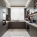 Modern Kitchen Enclosed Kitchen Custom Cabinet Range Hood Steamer Oven Kitchen Supplies Home Appliances 3d model