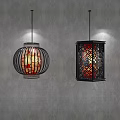 New Chinese Chandelier Lantern Combination 3d model