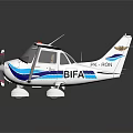 Aerospace White Aircraft Model With Blue Red Details And Wing Structure