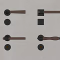 Modern Luxury Wooden Lever Door Handles With Black Base On Light Wall