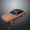 Vintage Bronze Classic Car With Black Hardtop And Shiny Exterior Design