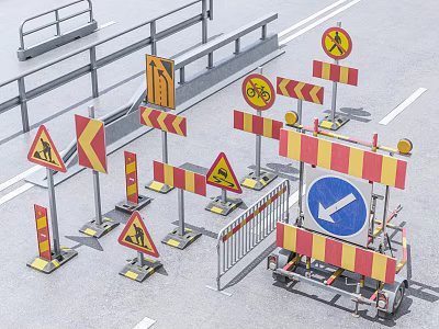 Modern road sign traffic sign 3d model
