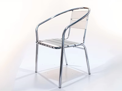 Contemporary Chrome Metal Frame Leisure Chair With Woven Seat And Backrest 3d model
