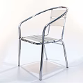 Contemporary Chrome Metal Frame Leisure Chair With Woven Seat And Backrest