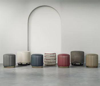modern sofa stool round stool sofa stool 3d model