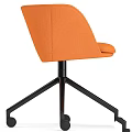 Modern Table And Chair Combination With Black Gray Orange Wheeled Chairs Design