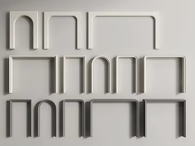 Collection Of Metal Door Arches With Various Designs And Shapes For Modern Interior Decor 3d model