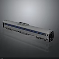 Modern Silver And Blue Streamlined Train With Multiple Carriages And Reflective Surface 3d model