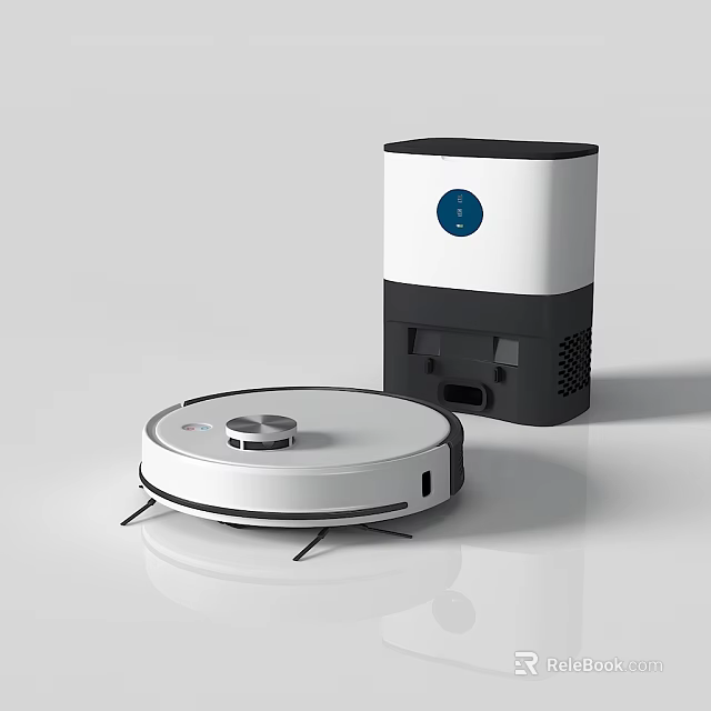 Smart Robot Vacuum With Automatic Home Cleaning Function And Charging Dock Station 3d model