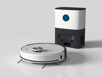 Smart Robot Vacuum With Automatic Home Cleaning Function And Charging Dock Station 3d model