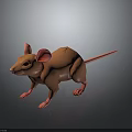Realistic 3D Rendered Pink Mouse Character With Large Ears And Long Tail Design 3d model