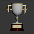 Premium Trophy With Silver Cup Body Golden Handles Red Wooden Base And Nameplate