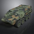 Tactical Armored Military Vehicle Design With Camouflage Exterior And Six Wheels