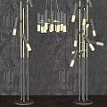 Modern Black And Gold Lighting Fixture Set With Floor Lamps And Chandeliers