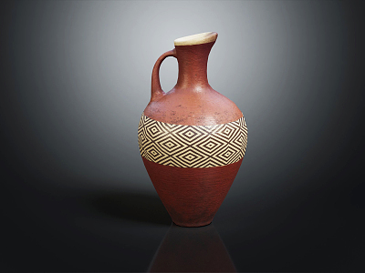 Modern Bottle African Artifacts African Jar Carved Artifacts 3d model