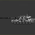 Modern Military Tank With Camouflage Pattern Long Barrel Tracks And Antennas